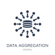 data aggregation icon. Trendy flat vector data aggregation icon on white background from general collection