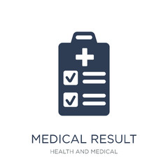 Medical result icon. Trendy flat vector Medical result icon on white background from Health and Medical collection