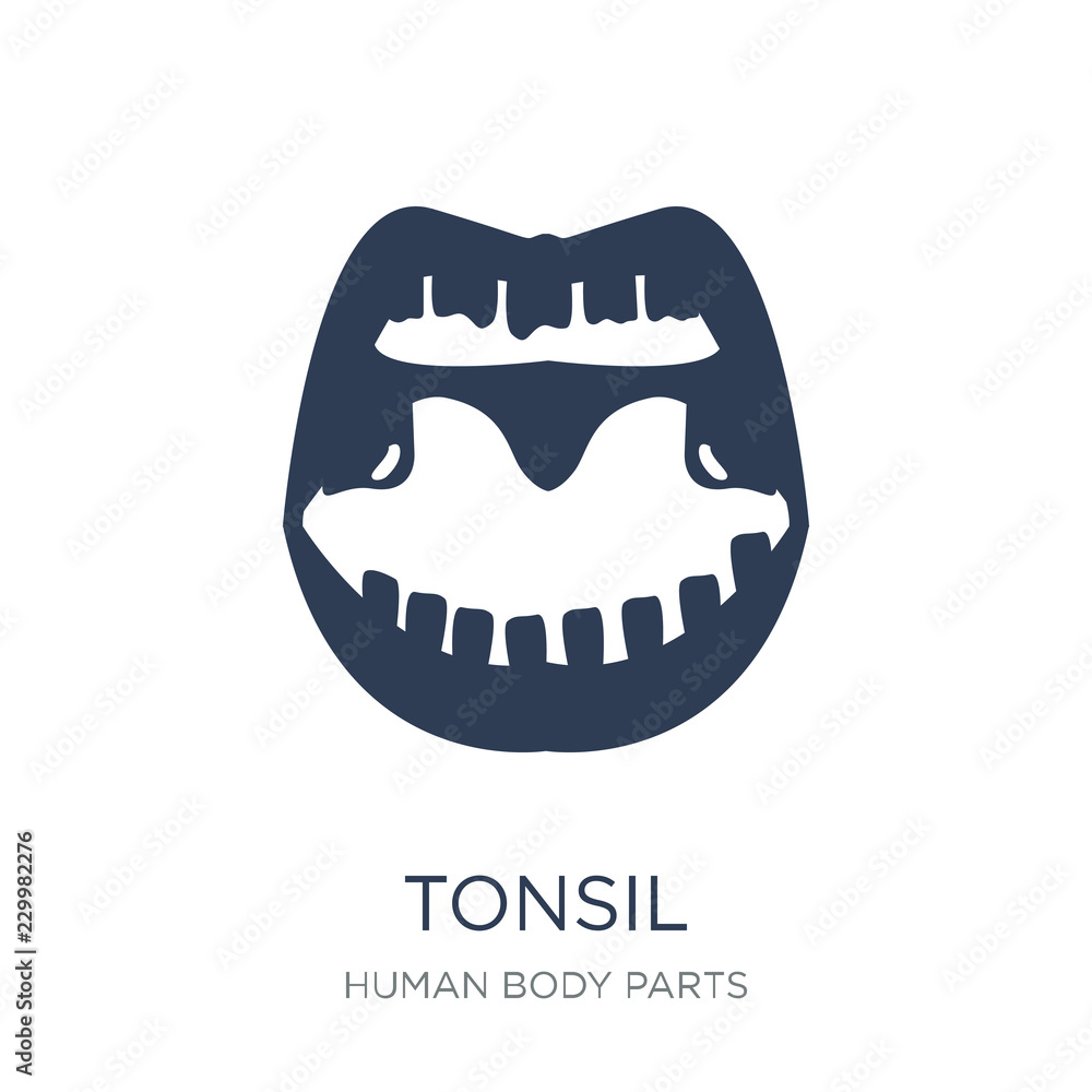 Tonsure Vector Tonsil icon. Trendy flat vector Tonsil icon on white background from ...