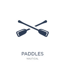 Paddles Icon. Trendy Flat Vector Paddles Icon On White Background From Nautical Collection