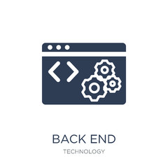 Back End icon. Trendy flat vector Back End icon on white background from Technology collection