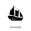 schooner icon. schooner symbol design from Transportation collection. Simple element vector illustration. Can be used in web and mobile.