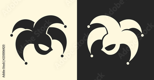 Jester or clown symbol. Joker sign icon. Canvas Print