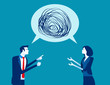 Business people talking nonsense speech. Concept business vector, Bubble speech, Meeting, Communication.