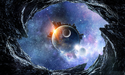 space planets and nebula