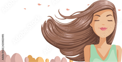Beautiful Girl With Shiny Brown And Straight Long Hair Hair