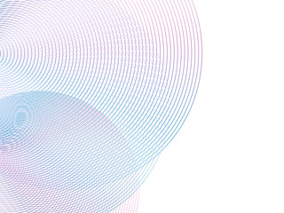 Poster - Circle lines overlapping pattern isolated on white background. For design elements in technology or modern concept.