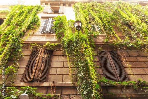 beautiful architecture in old part of Rome, Italy