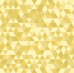 Bronze mosaic abstract seamless backround. Golden triangular low poly style pattern. Vector illustration