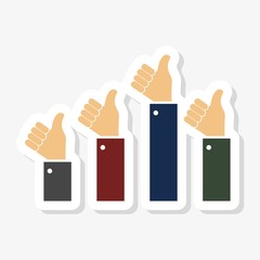 Sticker - Male hands show thumbs up sticker