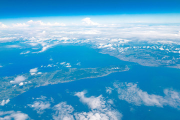 Leinwandbilder - 飛行機からの風景　淡路島