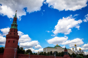 Beautiful view of Moscow Kremlin and Moskva river, Russia