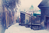 Fototapeta  - winter in prague old town