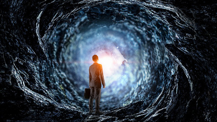 Wall Mural - businessman and cosmos concept