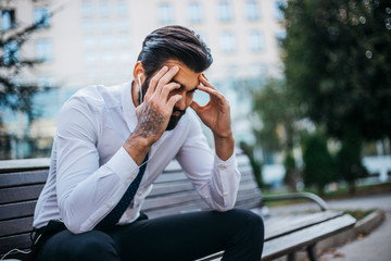 Wall Mural - Business man in city