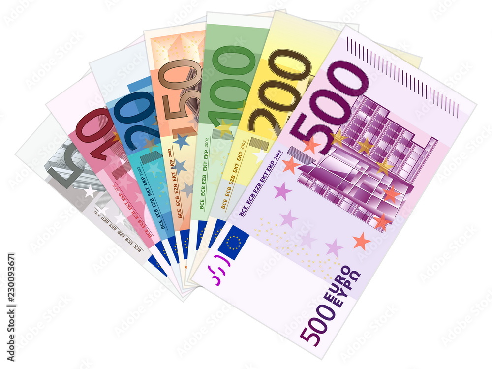 euro banknotes - obrazy, fototapety, plakaty 