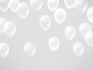 Poster - Flying white transparent balloons on transparent background
