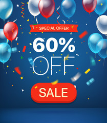 Aufkleber - Special offer concept. 60 percent off. Vector illustration