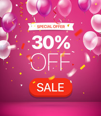 Poster - Special offer concept. 30 percent off. Vector illustration