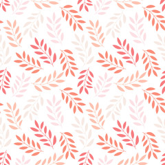  Floral seamless pattern with branches and leaves. Vector illustration.