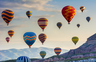 the great tourist attraction of cappadocia - balloon flight. cappadocia is known around the world as