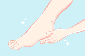 Sticker - beauty woman foot care concept