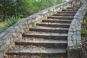  Stone stairs at Indian Springs  State Park in Georgia