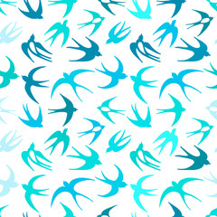 Poster - Swallows, seamless pattern for your design