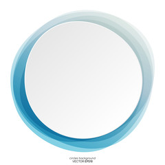 Poster - Round circles frame overlay blue with white empty space for text background for banner, background, template