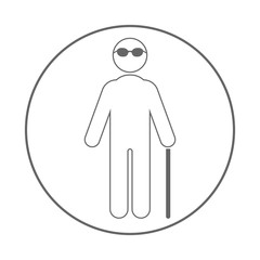 Wall Mural - Blind man icon. Outline. Vector.