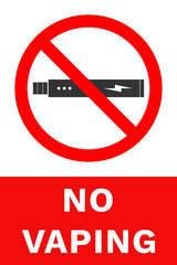 Sticker - NO VAPING sign. Vertical banner. Vector.