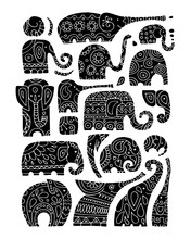 Ornate Elephant Collection, Sketch For Your Design
