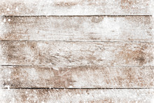 Christmas Background - Old White Wood Texture With Snow. Top View, Border Frame Design. Vintage And Rustic Style