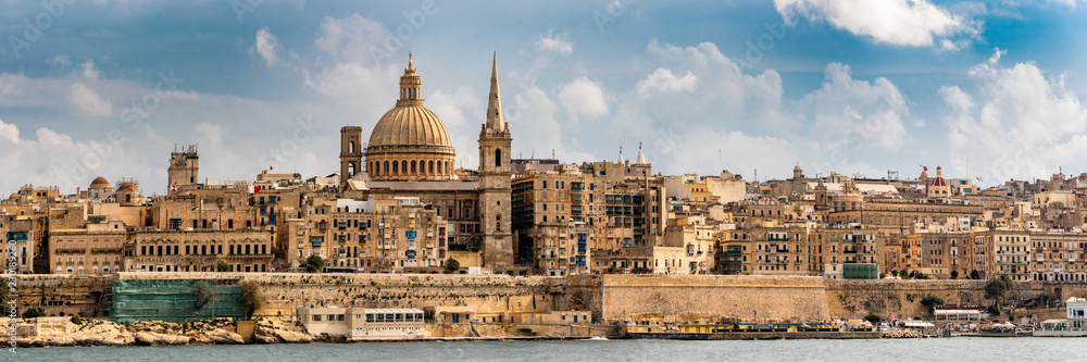 Obraz na płótnie Panorama Valletta Skyline Malta w salonie