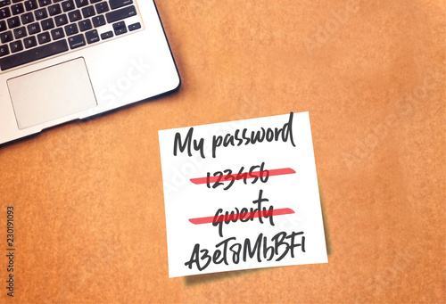 Fotografía Password management. Weak and strong password