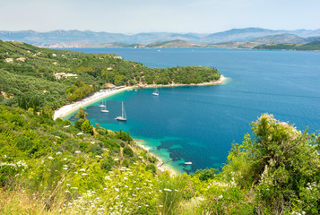 Wall Mural - view on paradise beach on Corfu island, Greece