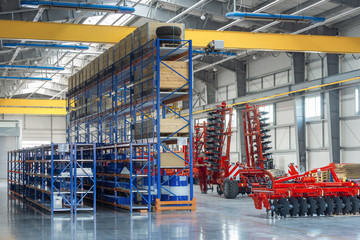 Large, spacious and light assembly shop. Manufacture of trailed and mounted agricultural equipment