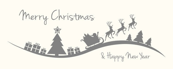 Wall Mural - christmas wishes with decorative ribbon. vector.