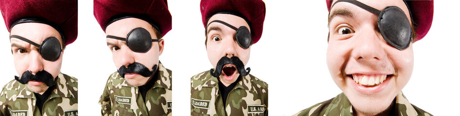 Wall Mural - Funny soldier in military concept