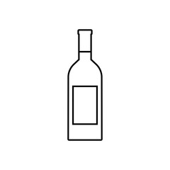 Wall Mural - Wine bottle outline icon, modern minimal flat design style, vector illustration.