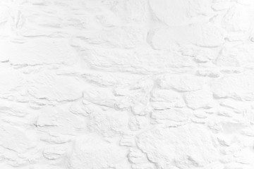 Wall Mural - White background Whitewashed stone wall background Rough texture