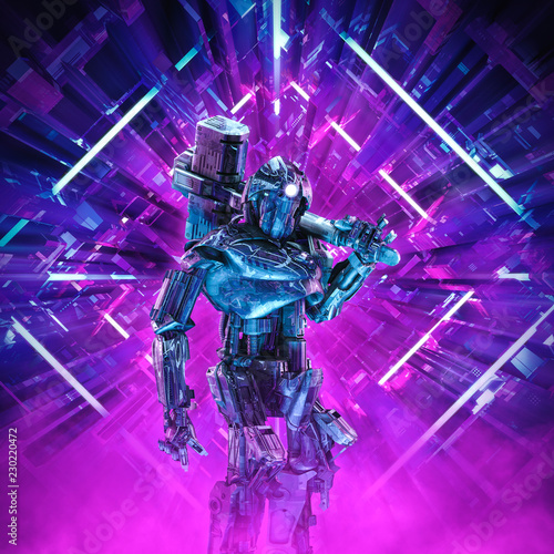 Return Of The Quantum Warrior 3d Illustration Of Science