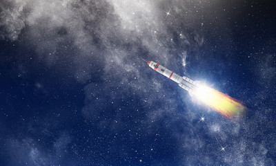 Wall Mural - rocket space ship . mixed media