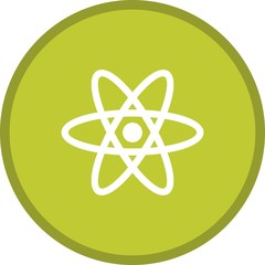 Poster - Atom Glyph round circle multi color B/G icon