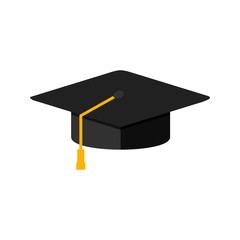 Poster - graduation cap  flat multi color icon