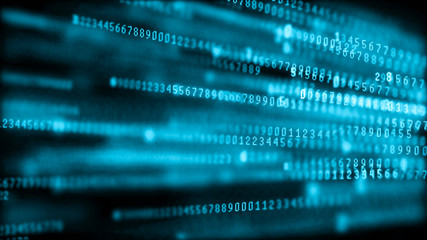 Wall Mural - digital background matrix. binary computer code. hacker concept. 3d rendering