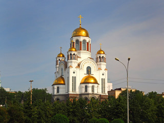 City landscape, church. Russia, Ekaterinburg, Sverdlovsk region