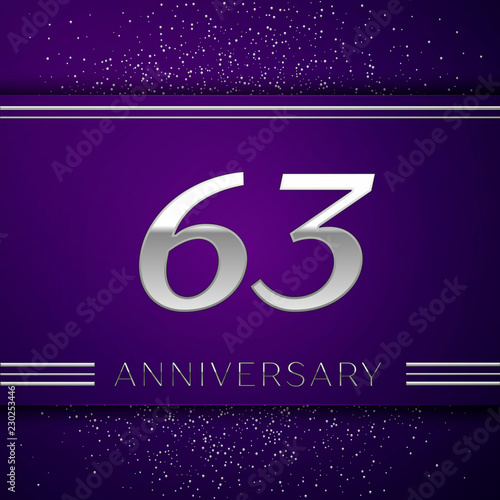 Realistic Sixty Three Years Anniversary Celebration Design Banner