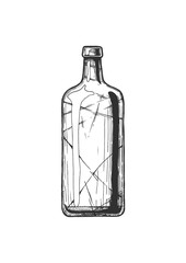 Sticker - illustration of Wine bottle.