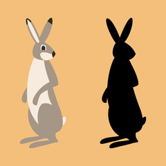 cartoon rabbit  vector illustration flat style  profile 